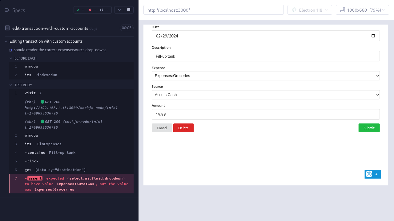 Cypress Error Screenshot